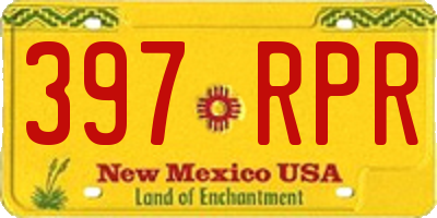 NM license plate 397RPR