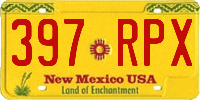 NM license plate 397RPX