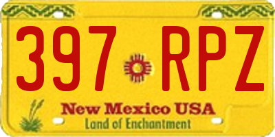 NM license plate 397RPZ