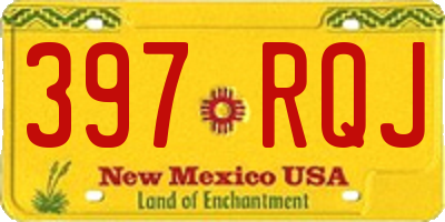 NM license plate 397RQJ