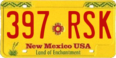 NM license plate 397RSK