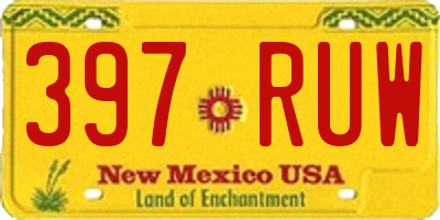 NM license plate 397RUW