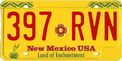 NM license plate 397RVN