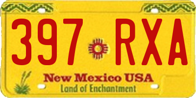 NM license plate 397RXA