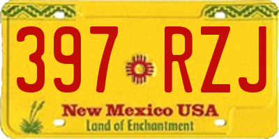 NM license plate 397RZJ