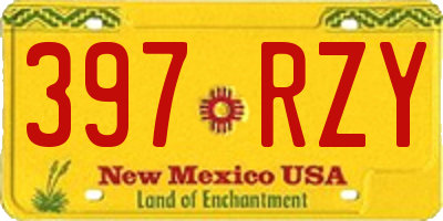 NM license plate 397RZY