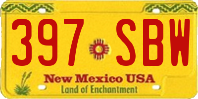 NM license plate 397SBW