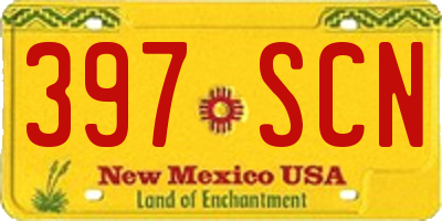 NM license plate 397SCN