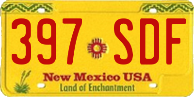 NM license plate 397SDF