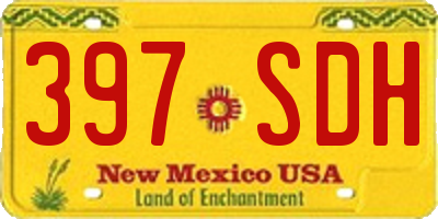 NM license plate 397SDH
