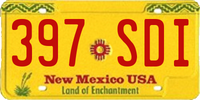 NM license plate 397SDI