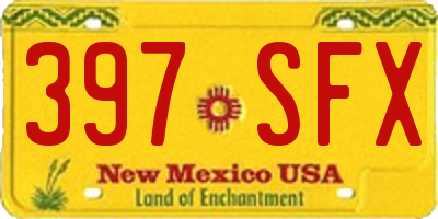 NM license plate 397SFX