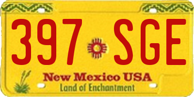 NM license plate 397SGE