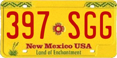 NM license plate 397SGG