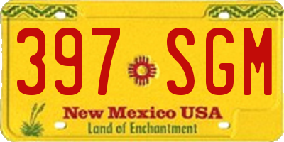 NM license plate 397SGM