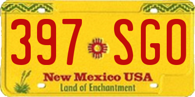 NM license plate 397SGO
