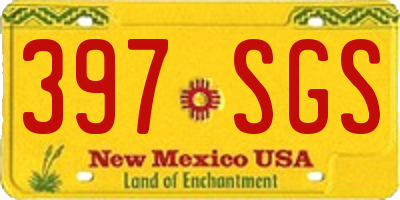 NM license plate 397SGS