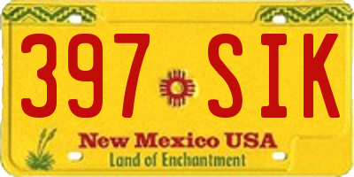 NM license plate 397SIK