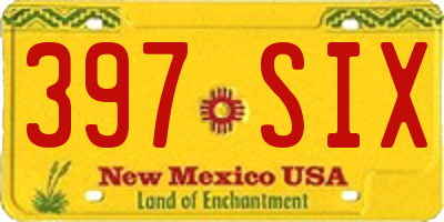 NM license plate 397SIX