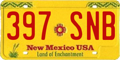 NM license plate 397SNB