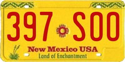 NM license plate 397SOO
