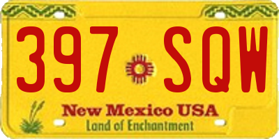 NM license plate 397SQW