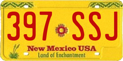 NM license plate 397SSJ