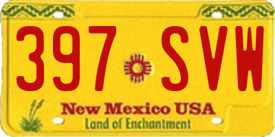 NM license plate 397SVW