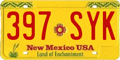 NM license plate 397SYK