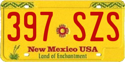 NM license plate 397SZS