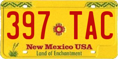 NM license plate 397TAC