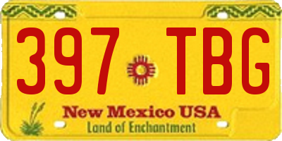 NM license plate 397TBG