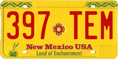 NM license plate 397TEM