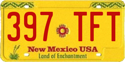 NM license plate 397TFT