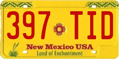 NM license plate 397TID