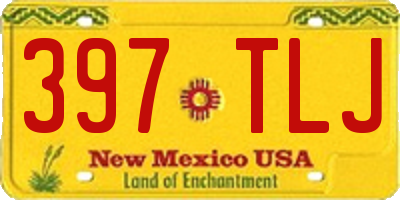 NM license plate 397TLJ