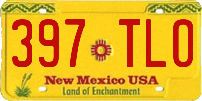 NM license plate 397TLO