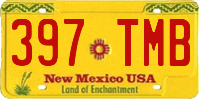 NM license plate 397TMB