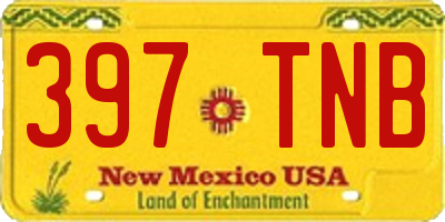 NM license plate 397TNB