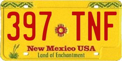 NM license plate 397TNF