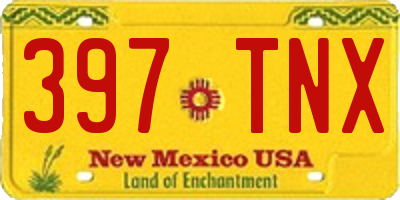 NM license plate 397TNX