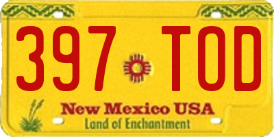 NM license plate 397TOD