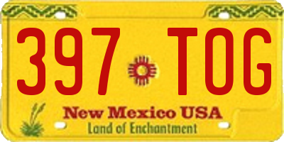 NM license plate 397TOG