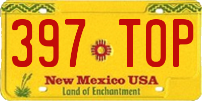 NM license plate 397TOP