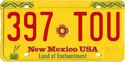 NM license plate 397TOU