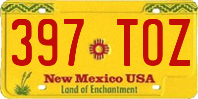 NM license plate 397TOZ