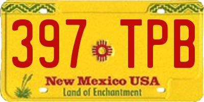 NM license plate 397TPB