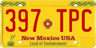 NM license plate 397TPC