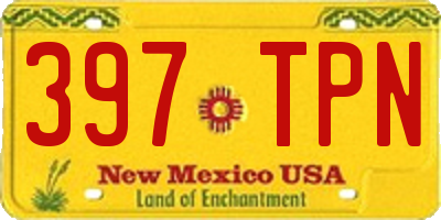 NM license plate 397TPN