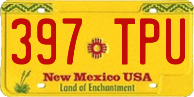 NM license plate 397TPU